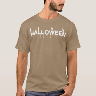 Camiseta Halloween con un amigo zombi de las manos