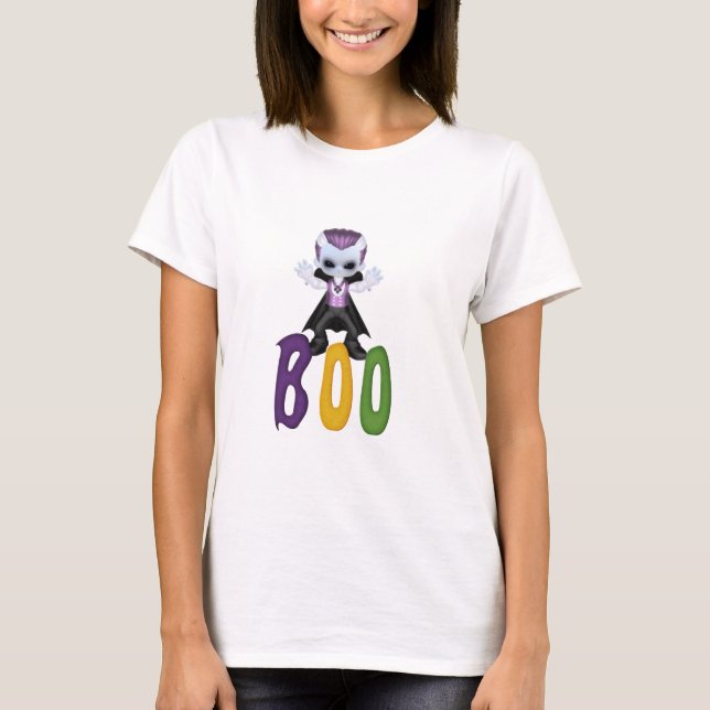 Camiseta Halloween con un pequeño vampiro (Anverso)