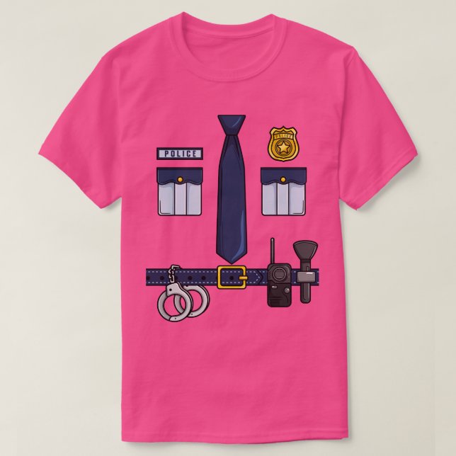 Camiseta Halloween con uniforme de policía (Diseño del anverso)