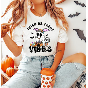 Camiseta Halloween con vándalos retro fantasma y trucos
