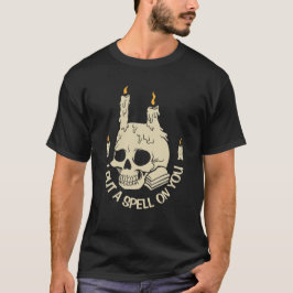 Camiseta Halloween con velas y cráneo