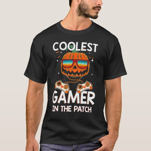 Camiseta Halloween Coolest Gamer En Los Parches Chicas Pu (Anverso)