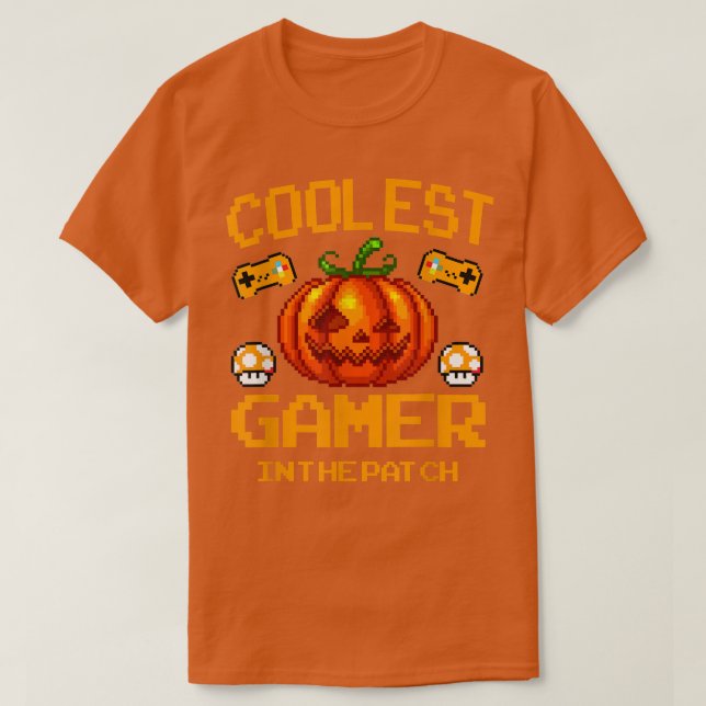 Camiseta Halloween Coolest Gamer In The Patch Game Controll (Diseño del anverso)