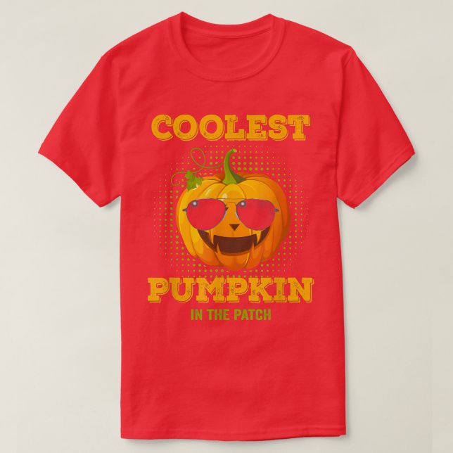 Camiseta Halloween Coolest Pumpkin In The Patch Boys Girls  (Diseño del anverso)