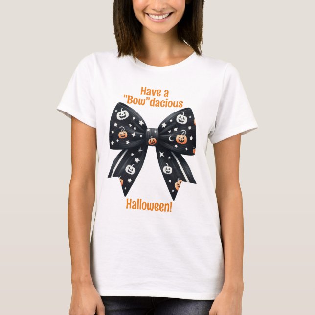 Camiseta Halloween Coquette diseño "arco" (Anverso)