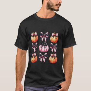 Camiseta Halloween Coquette Pumpkin Pink Bow Girly Polka Do