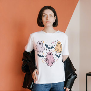 CAMISETA HALLOWEEN CORAZÓN DEL PERSONALIZADO DE FANTASMAS