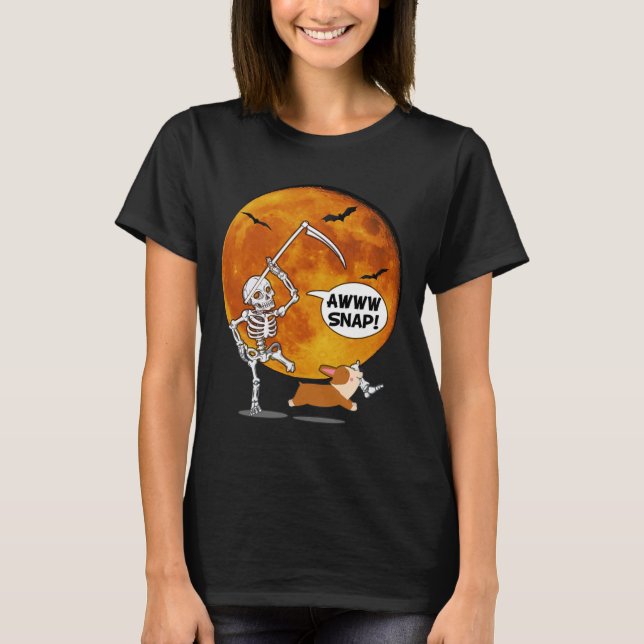 Camiseta Halloween Corgi Reaper Scythe (Anverso)