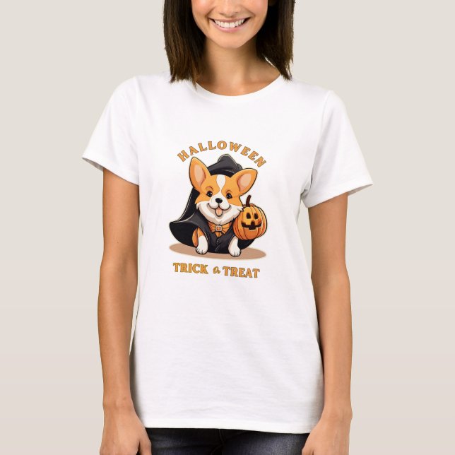 Camiseta Halloween Corgi T-Shirt (Anverso)