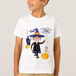 Camiseta Halloween Costume Boy Wizard Fiesta de cumpleaños