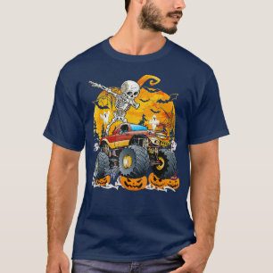 Camiseta Halloween Costume Skeleton Monster Truck Pu