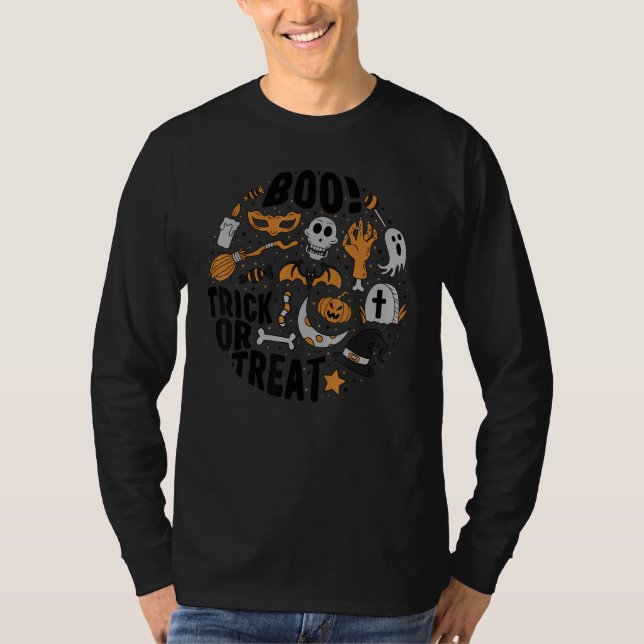 Camiseta Halloween Costume Trick Or Treat Witchy Skull Cott (Anverso)