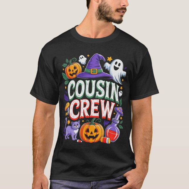 Camiseta Halloween Cousin Crew Boo Pumpkin for Kid Girl Boy (Anverso)