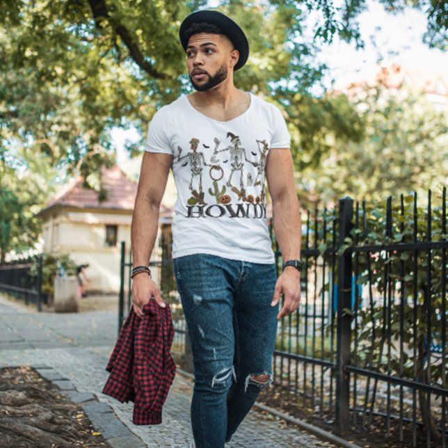 CAMISETA HALLOWEEN COWBOY SKELETONS DANCING | WILD WEST (Subido por el creador)