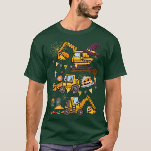 Camiseta Halloween Crane Truck Construcción Calabaza Toddle