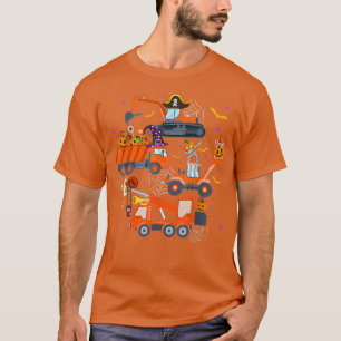 Camiseta Halloween Crane Truck Construcción Calabaza Toddle