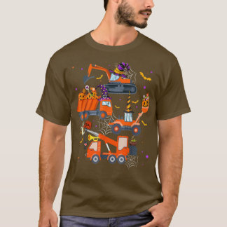Camiseta Halloween Crane Truck Construcción Calabaza Toddle