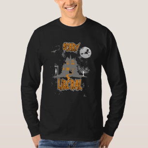 Camiseta Halloween Creepy Witch Cat Full Moon Naranja