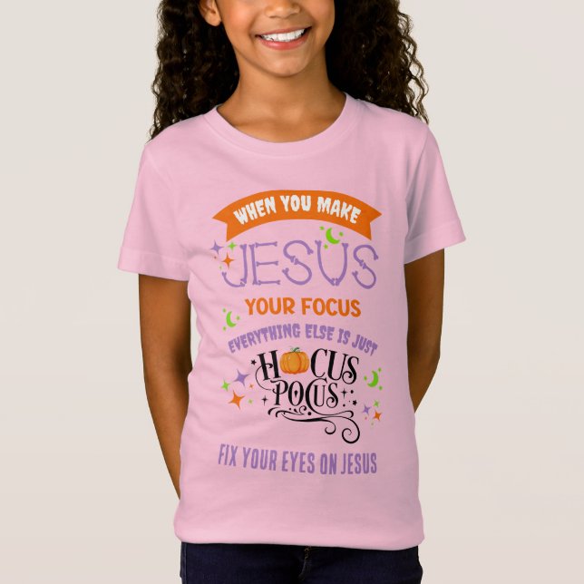 Camiseta Halloween cristiano FOCUS JESUS Hocus Pocus Niños (Anverso)