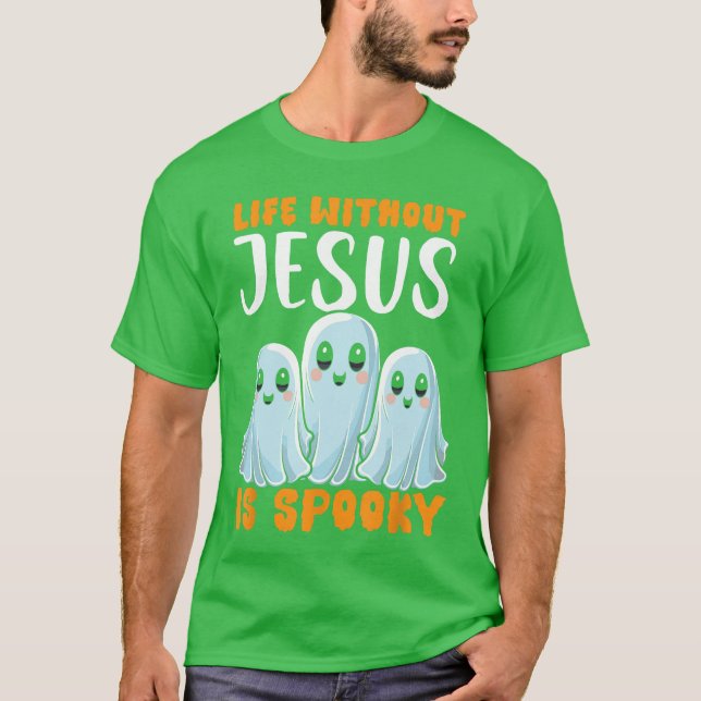 Camiseta Halloween cristiano Jesucristo Truco o trato Ch (Anverso)