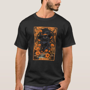 Camiseta Halloween Cuesta Bruja Black Cat Tarot Card Cae Vi