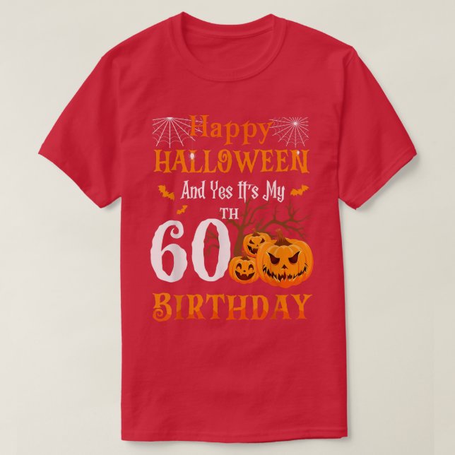 Camiseta Halloween Cumpleaños Calabaza Fiesta de 60 años de (Diseño del anverso)