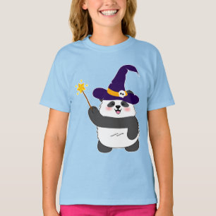 Camiseta Halloween Curte Baby Panda Witch Magic Wand