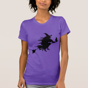 Camiseta Halloween Cute asusto Black Witch Purple