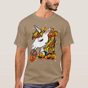 Camiseta Halloween Cute Candy Corn Unicorn Halloween
