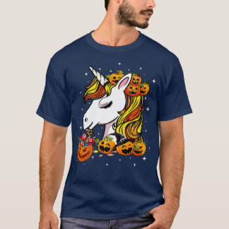 Camiseta Halloween Cute Candy Corn Unicorn Halloween