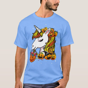 Camiseta Halloween Cute Candy Corn Unicorn Halloween Pumpki
