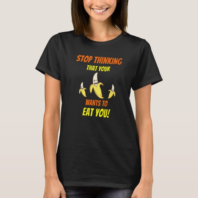 Camiseta Halloween da miedo a un bollo de banana enojado (Anverso)