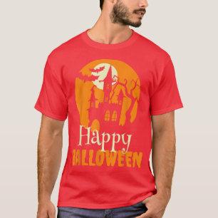 Camiseta Halloween da miedo a una casa de terror con murcié