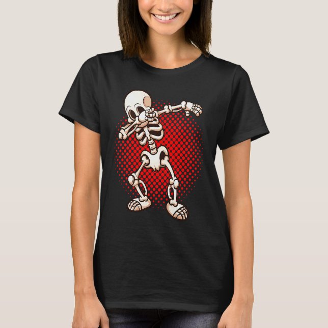 Camiseta Halloween Dabbing Skeleton Dab Undead Easy Costume (Anverso)