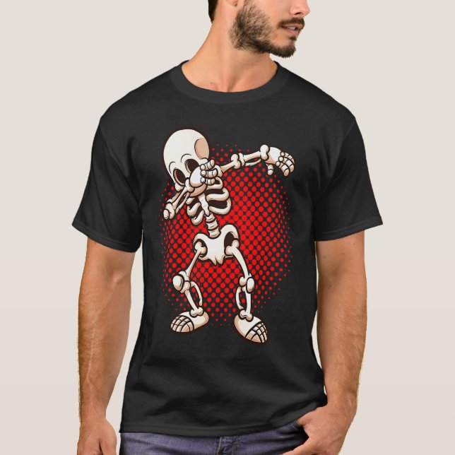 Camiseta Halloween Dabbing Skeleton Dab Undead Easy Costume (Anverso)