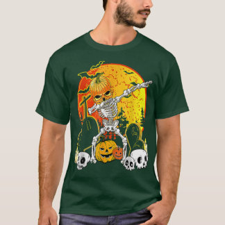 Camiseta Halloween Dabbing Skeleton Jack O' Lantern Boys Ki
