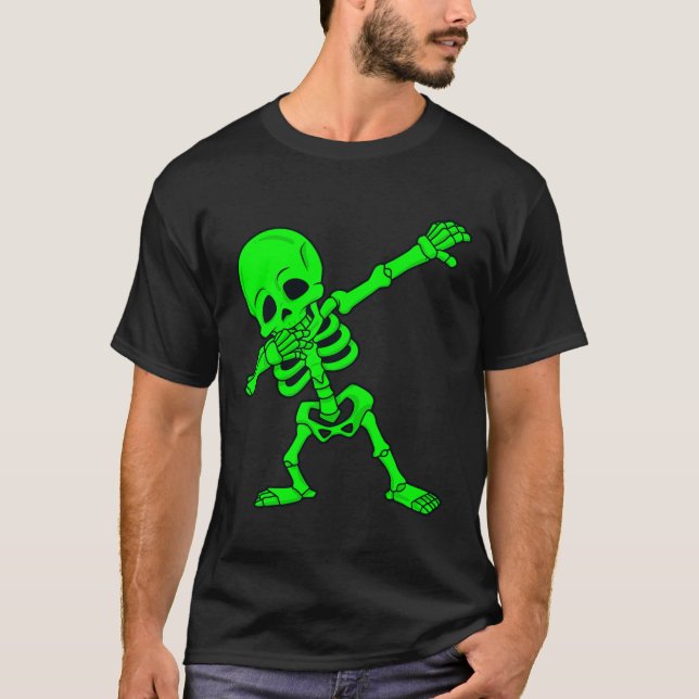 Camiseta Halloween Dabbing Skeleton Niños Chicas Dab 1 (Anverso)