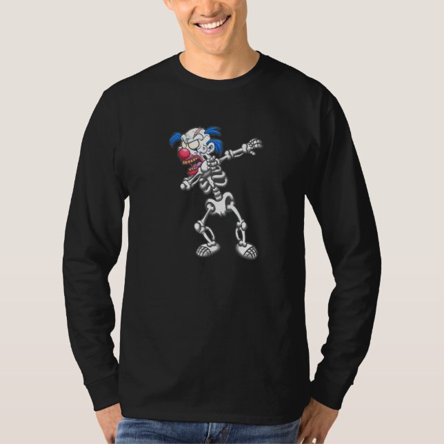 Camiseta Halloween Dabbing Skeleton Scary Clown (Anverso)