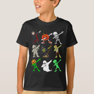 Camiseta Halloween Dabbing Vampiros Brujas y monstruos niño
