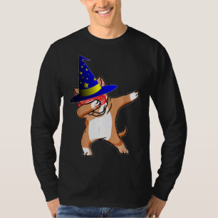 Camiseta Halloween Dabbing Wizard Pitbull Puppy Dog WWW H