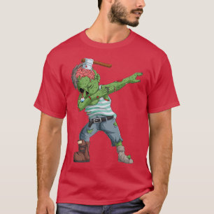 Camiseta Halloween Dabbing Zombie Brain Funny Boys Hombres 
