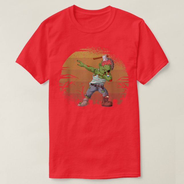 Camiseta Halloween Dabbing Zombie Brain Funny Zombies Dab D (Diseño del anverso)