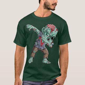 Camiseta Halloween Dabbing Zombie Brain Graciosos chicos Da