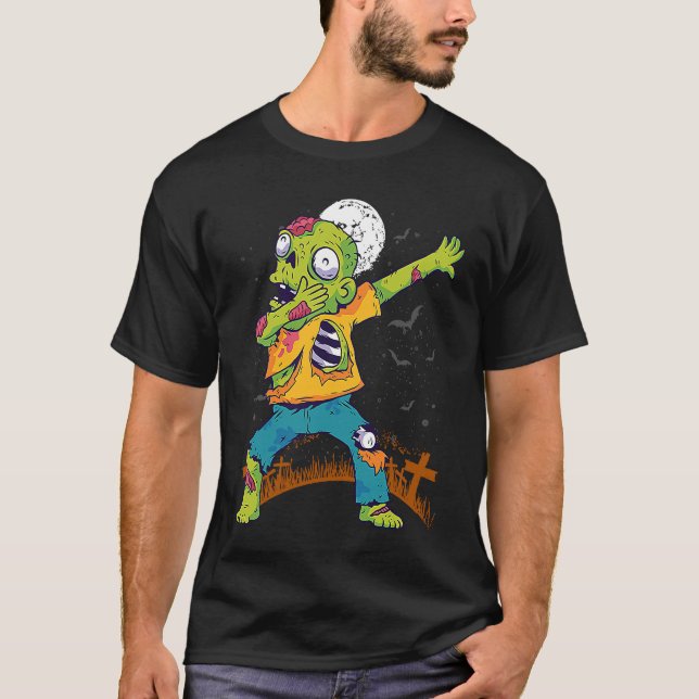 Camiseta Halloween Dabbing Zombie Dab En Graveyard Fun Und (Anverso)