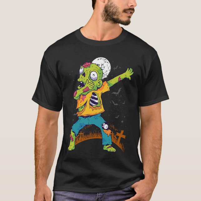 Camiseta Halloween Dabbing Zombie Dab In Graveyard  Fun Und (Anverso)