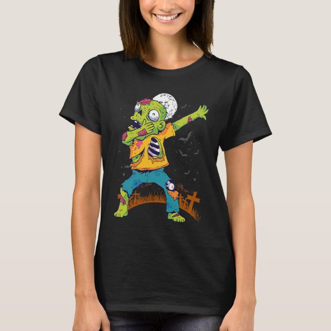 Camiseta Halloween Dabbing Zombie Dab In Graveyard  Fun Und (Anverso)