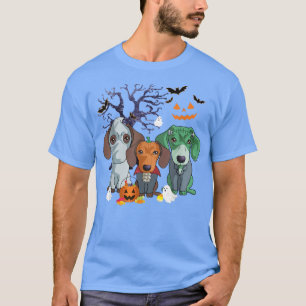 Camiseta Halloween Dachshund Dog Witch Scary Halloween Cost