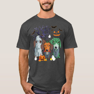Camiseta Halloween Dachshund Perro Bruja asusta costo de Ha