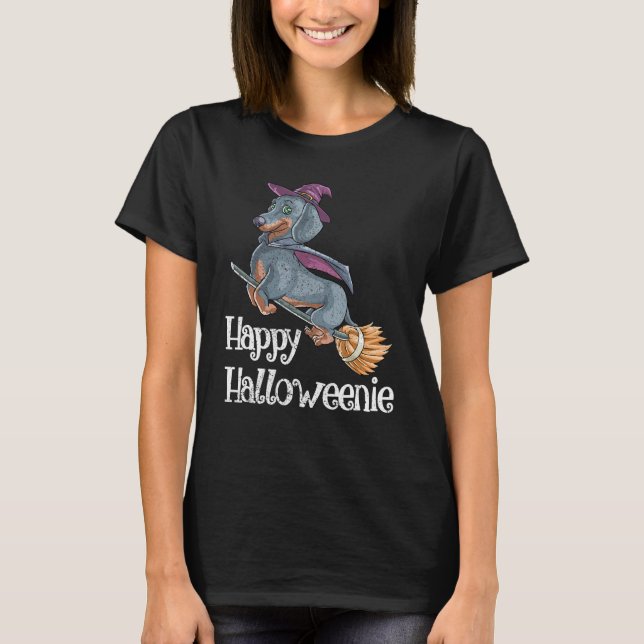 Camiseta Halloween Dachshund Perro disfraz miedo (Anverso)