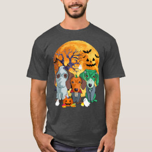 Camiseta Halloween Dachshund Perro Zombie Jack O Lantern Pu